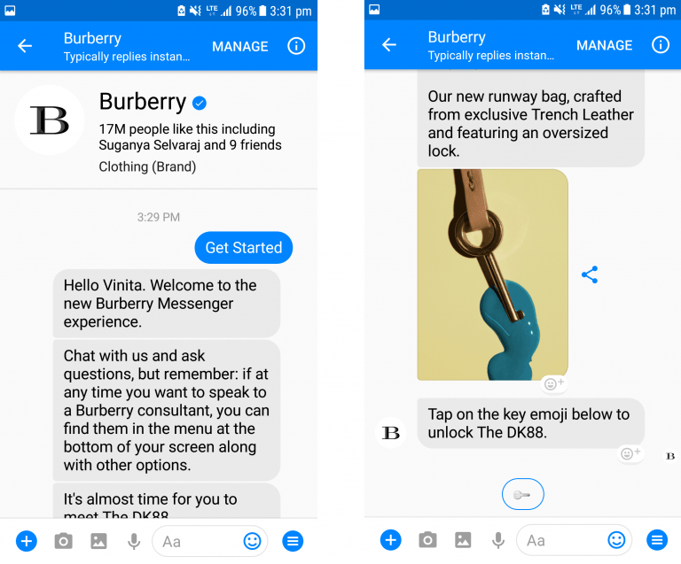 Burberry Messenger Bot